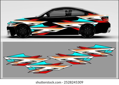 vector wrap car design with unique line pattern, and bright colors, my own work, not ai generate