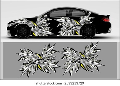vector wrap car design with unique line pattern and grayscale color.my own work,not ai generate