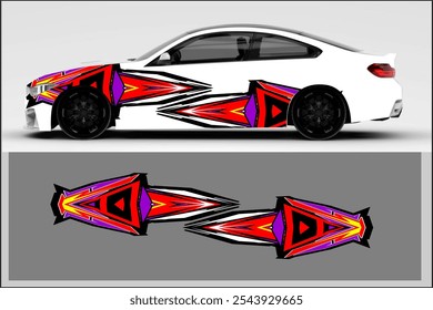 design de carro de envoltório vetorial com padrões únicos e modernos