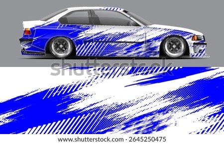 Vector wrap design for racing or drift cars. Sporty and aggressive style, ideal for car decals, tuning, and branding. Fully editable for large-scale print or vehicle mockups. eps 10