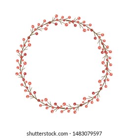 Vector wreath berries. Summer frame