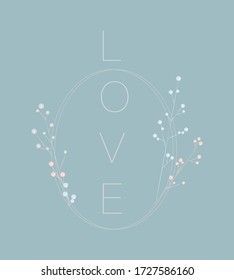 Vector wreath with branches and feathers in pastel colors.