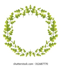 Vector wreath with green leaves