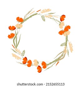 Vector wreath isolated on white background.