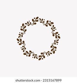 Vector wreath of leaves for wedding and holidays.