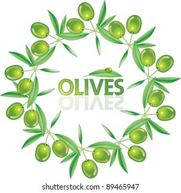 Vector wreath from olives and leaves