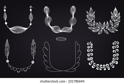 Vector Wreath on black chalkboard