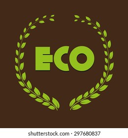 Vector wreath on green background