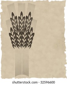 the vector wreath on old paper
