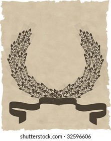 the vector wreath on old paper