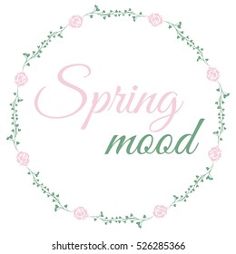 Vector wreath for presents with floral design