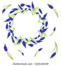 Vector wreath of spring flowers. Greeting cards, posters, advertisement.