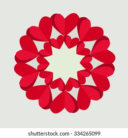 Vector wreath St Valentine day's greeting card