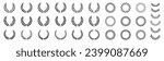 Vector wreaths collection. Chaplet emblems. Laurel wreath vector icon set. Wreaths and branches with leaves.