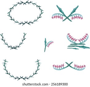 Vector Wreaths. Round  Vector Frames. Decorative Frames Vector.