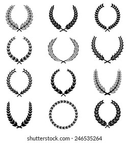 Vector Wreaths - A set of 12 wreath ornaments.  Objects are grouped individually for easy editing.