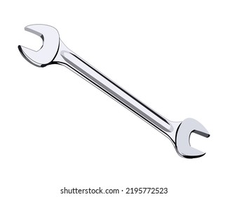 Vector of Wrench Double Open End Spanner isolated on white background.