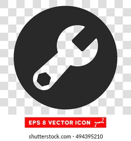 Vector Wrench EPS vector icon. Illustration style is flat iconic gray symbol on a transparent background.