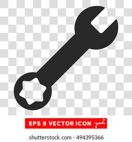 Vector Wrench EPS vector icon. Illustration style is flat iconic gray symbol on a transparent background.