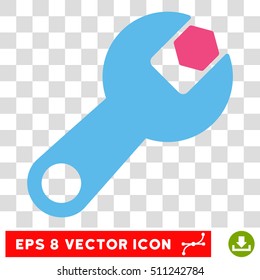Vector Wrench EPS vector pictogram. Illustration style is flat iconic bicolor pink and blue symbol on a transparent background.