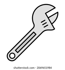 Vector Wrench Filled Outline Icon Design
