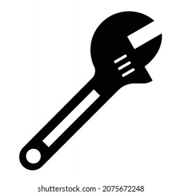 Vector Wrench Glyph Icon Design
