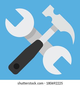Vector Wrench and Hammer Icon