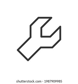 Vector wrench line icon. Symbol in trendy outline style. Vector illustration isolated on a white background. 