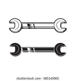 Vector wrench. Line style. For logo, poster, cover,print,banner, label, sticker.