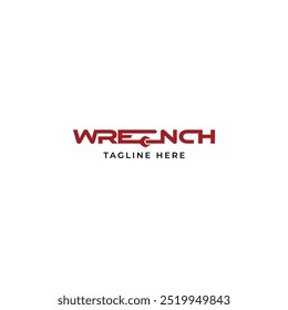 logotipo de chave inglesa de vetor, simples, minimalista e elegante
