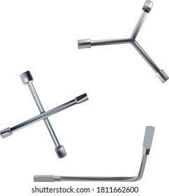 Vector Wrench on a white background