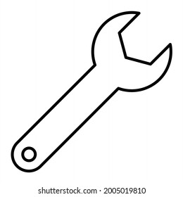 Vector Wrench  Outline Icon Design
