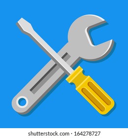 Vector Wrench and Screwdriver Icon