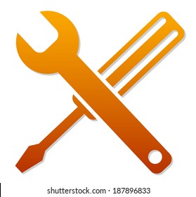 Vector Wrench and Screwdriver Icon