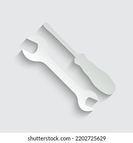 Vector Wrench And Screwdriver Icon