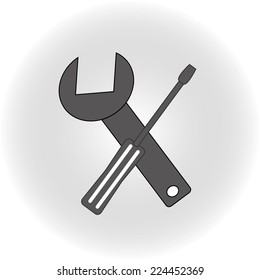 Vector Wrench And Screwdriver Icon