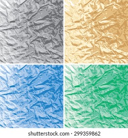 Vector wrinkled papers set.