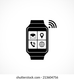 Vector Wrist Phone, flat icon isolated on white background