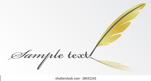 vector writing feather