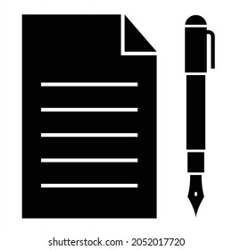Vector Writing Glyph Icon Design
