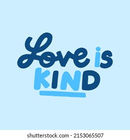 vector writing love is kind
