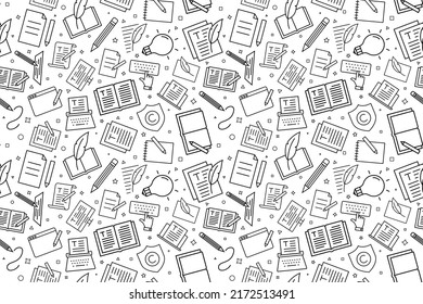 Vector writing pattern. Writing seamless background