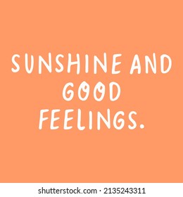 vector writing sunshine and good feelings concept