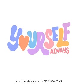 vector writing yourself always concept