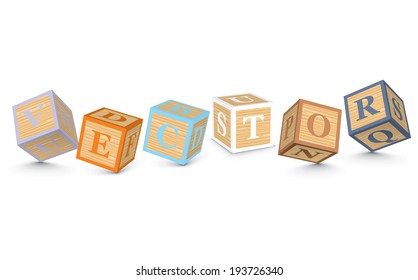 VECTOR written with alphabet blocks - vector illustration