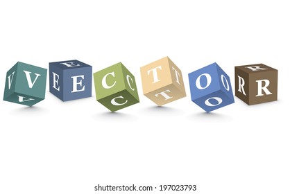 VECTOR written with alphabet blocks - vector illustration