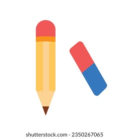Vector writting pencil and eraser design.