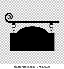 Vector Wrought Iron Sign For Old-fashioned Design On Transparent Background