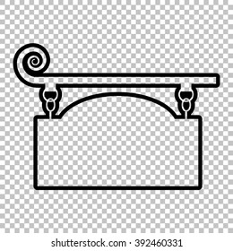 Vector wrought iron sign for old-fashioned design on transparent background