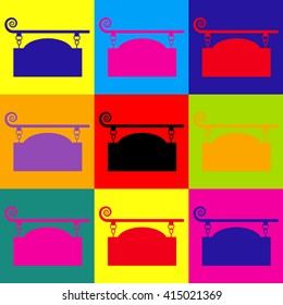 Vector wrought iron sign for old-fashioned design